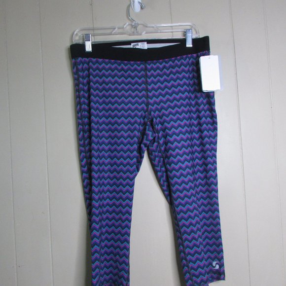 Soffe Pants - Soffe Capri Leggings XL Low Rise Chevron Black Pink Blue